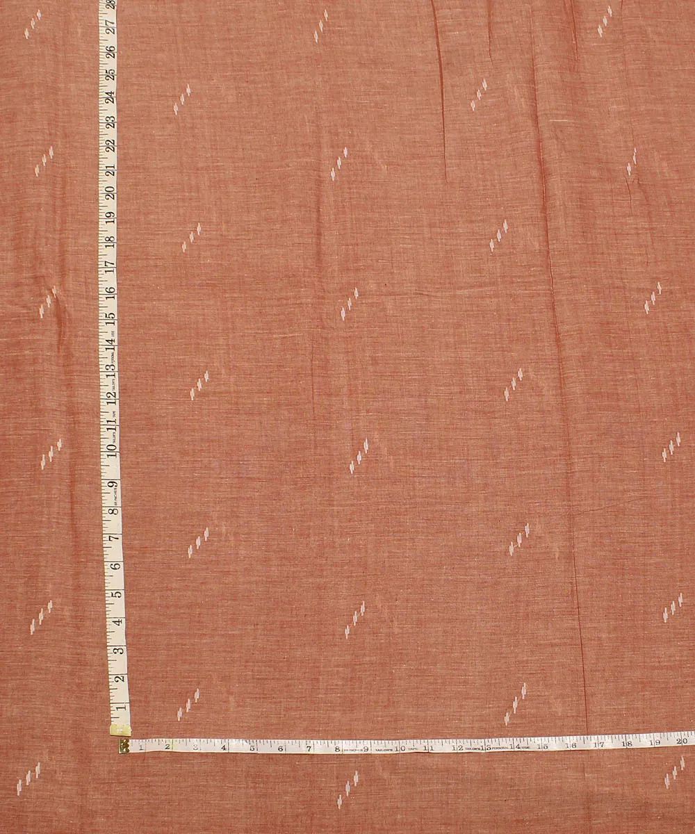 0.7m Peach orange handwoven muslin jamdani fabric