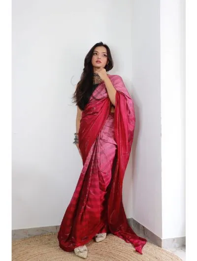 1 Minute Saree Ready to Wear Bangalori Silk Sari