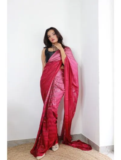 1 Minute Saree Ready to Wear Bangalori Silk Sari