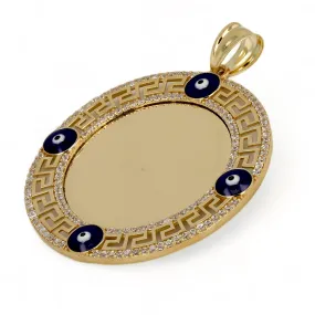 10k yellow gold eye memory coin pendant-227180