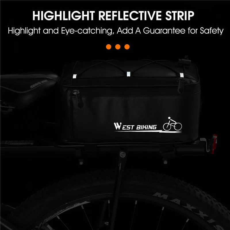 4L Waterproof Bike Trunk Bag Reflective MTB Electric Bicycle Bag Travel Luggage Carrier Cycling Seat Saddle Panniers