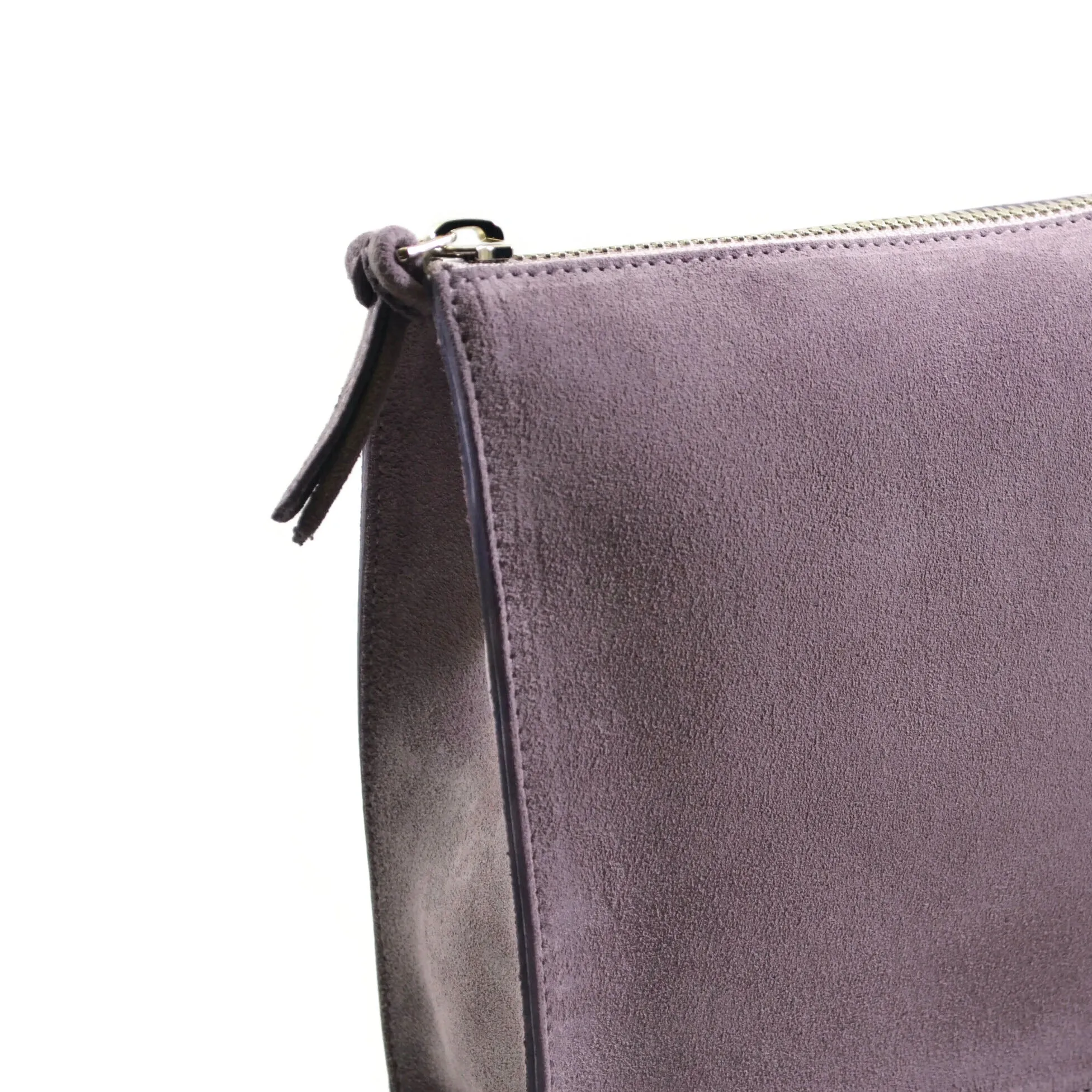 A & Furst - Medium Pouch - Handbag, Lavender Color Suede Leather