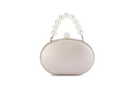 Abigail Pearl Handle Bag (Champagne)