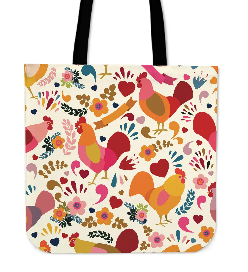 Adorable Chicken Linen Tote Bag