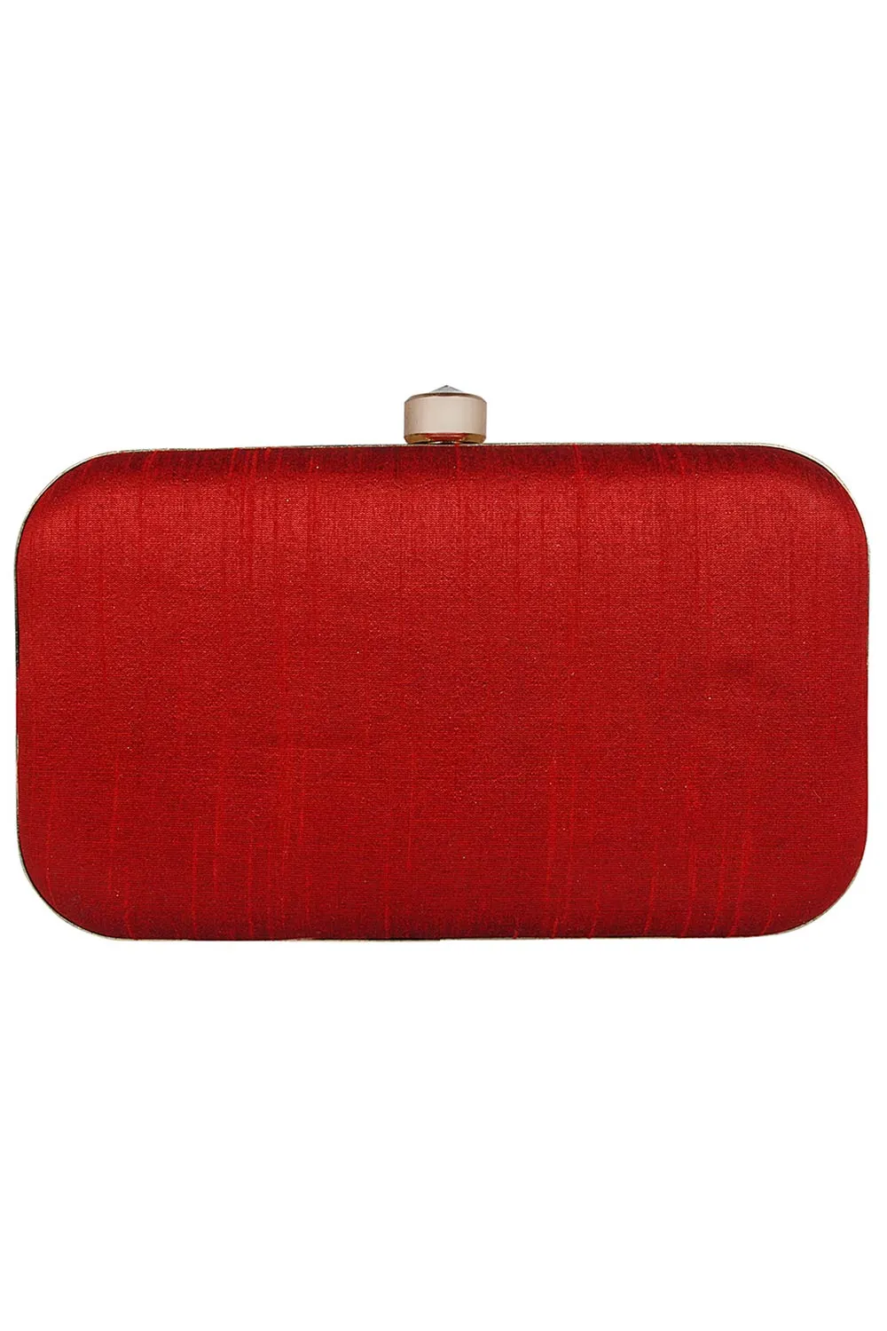 Adorn Embellished Cotton Polyester Clutch Red & Multi