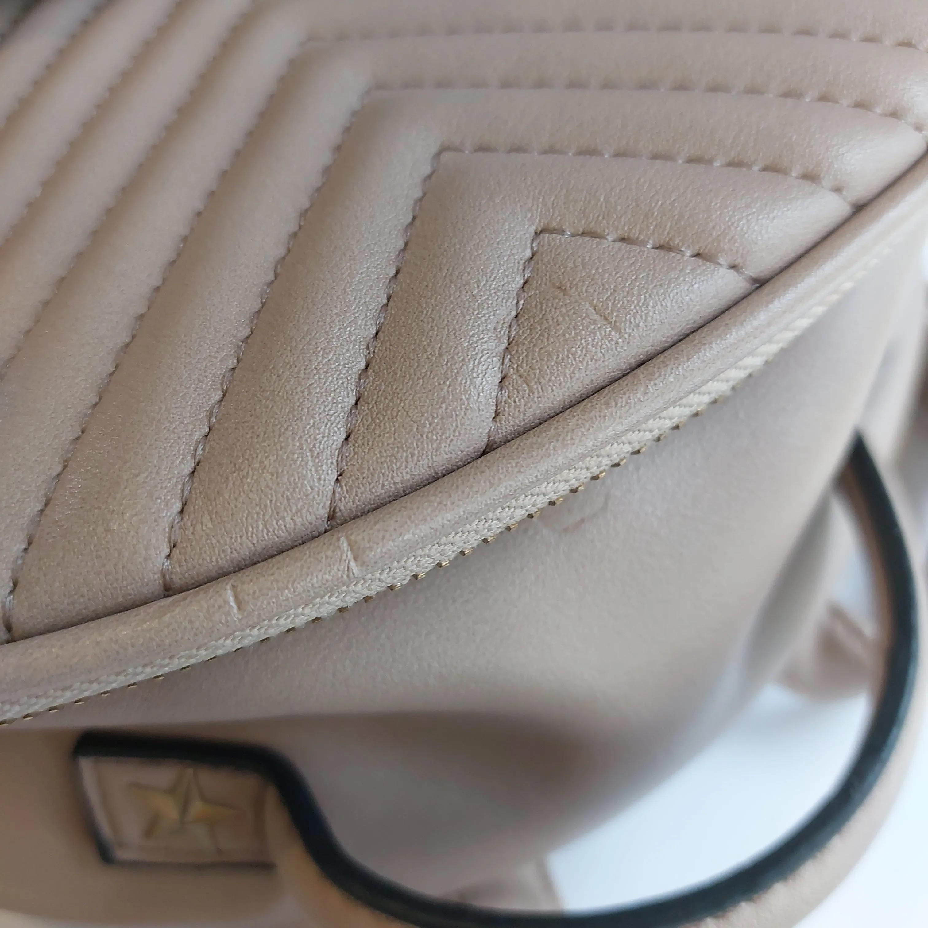 ALDO Taupe Quilted Leatherette Backpack | Gently Used |