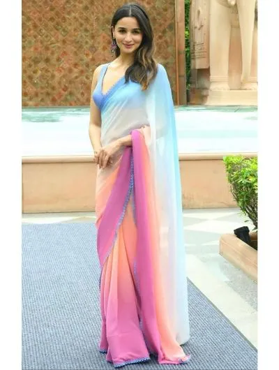 Alia Bhatt Bollywood Georgette Saree