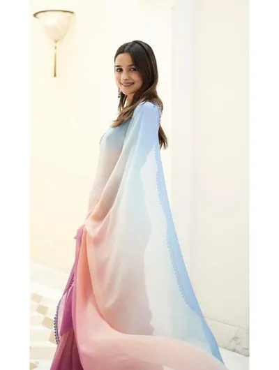 Alia Bhatt Bollywood Georgette Saree