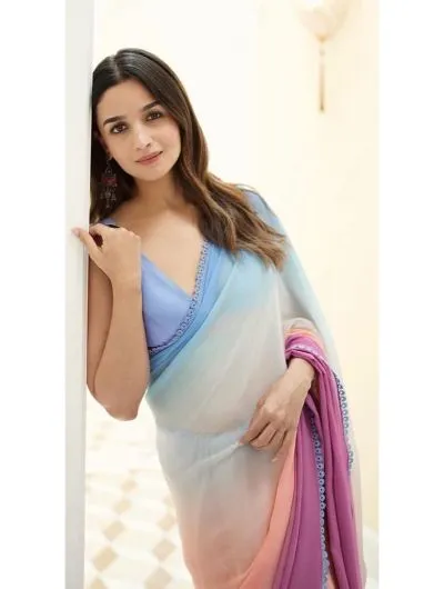 Alia Bhatt Bollywood Georgette Saree