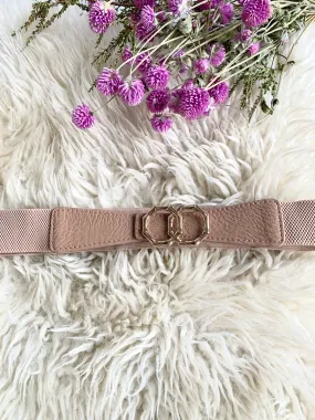 Arianna Stretch belt - Beige/Pink