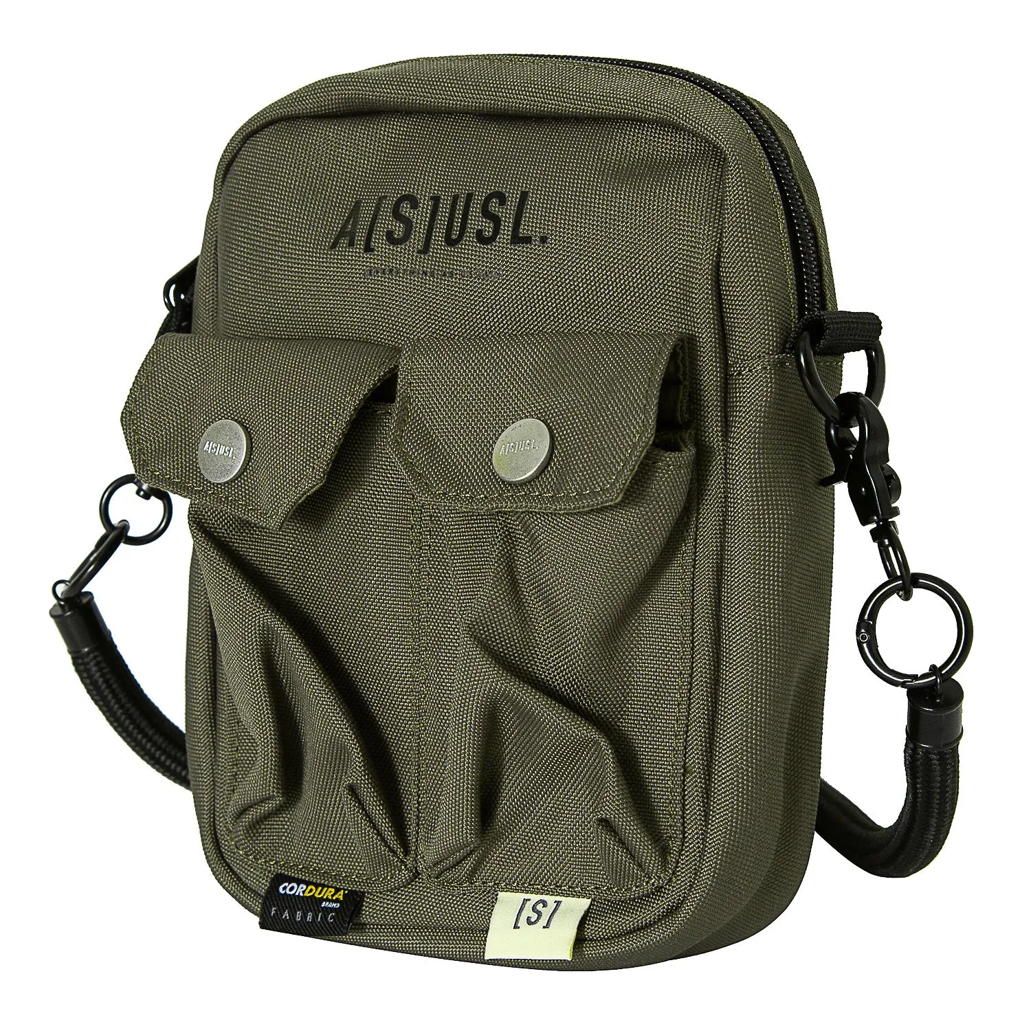 A[S]USL ASUSL LOGO MULTI POCKET SHOULDER BAG-OLIVE