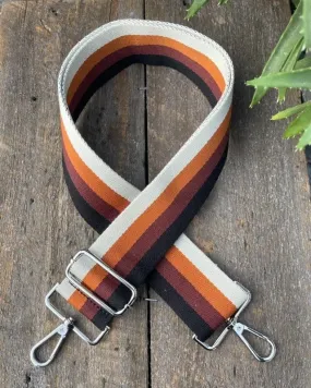 Bag Strap - Beige And Browns Stripe Print