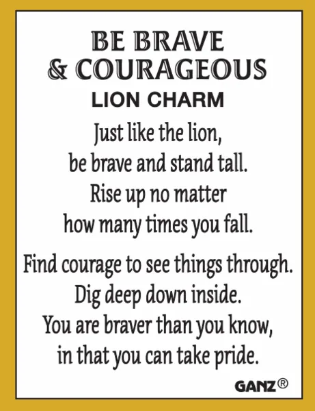 Be Brave and Courageous Lion Charms Pocket Tokens