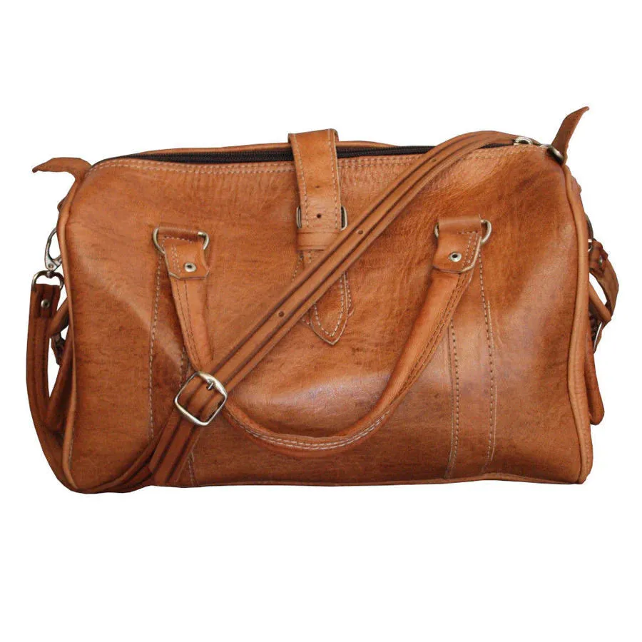 Berber Leather The Rabat Bowling Bag - Tan