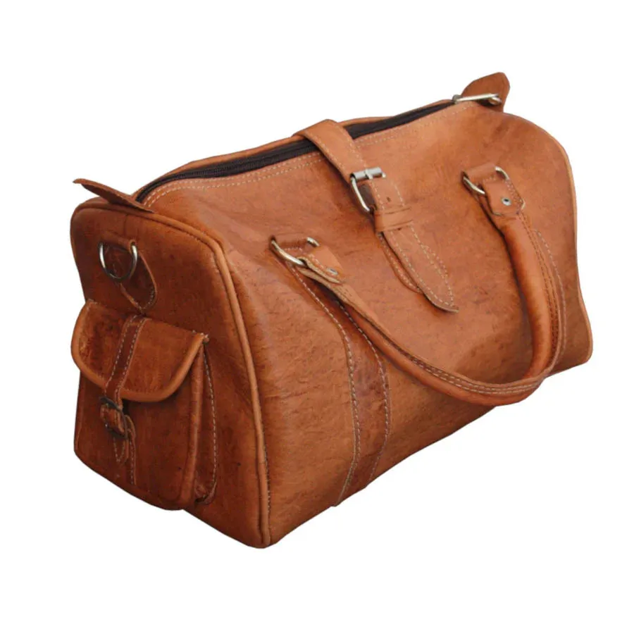 Berber Leather The Rabat Bowling Bag - Tan