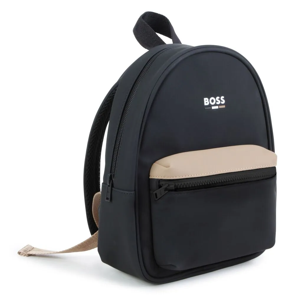 Boss Bag Backpack Logo Lined Brown-Black