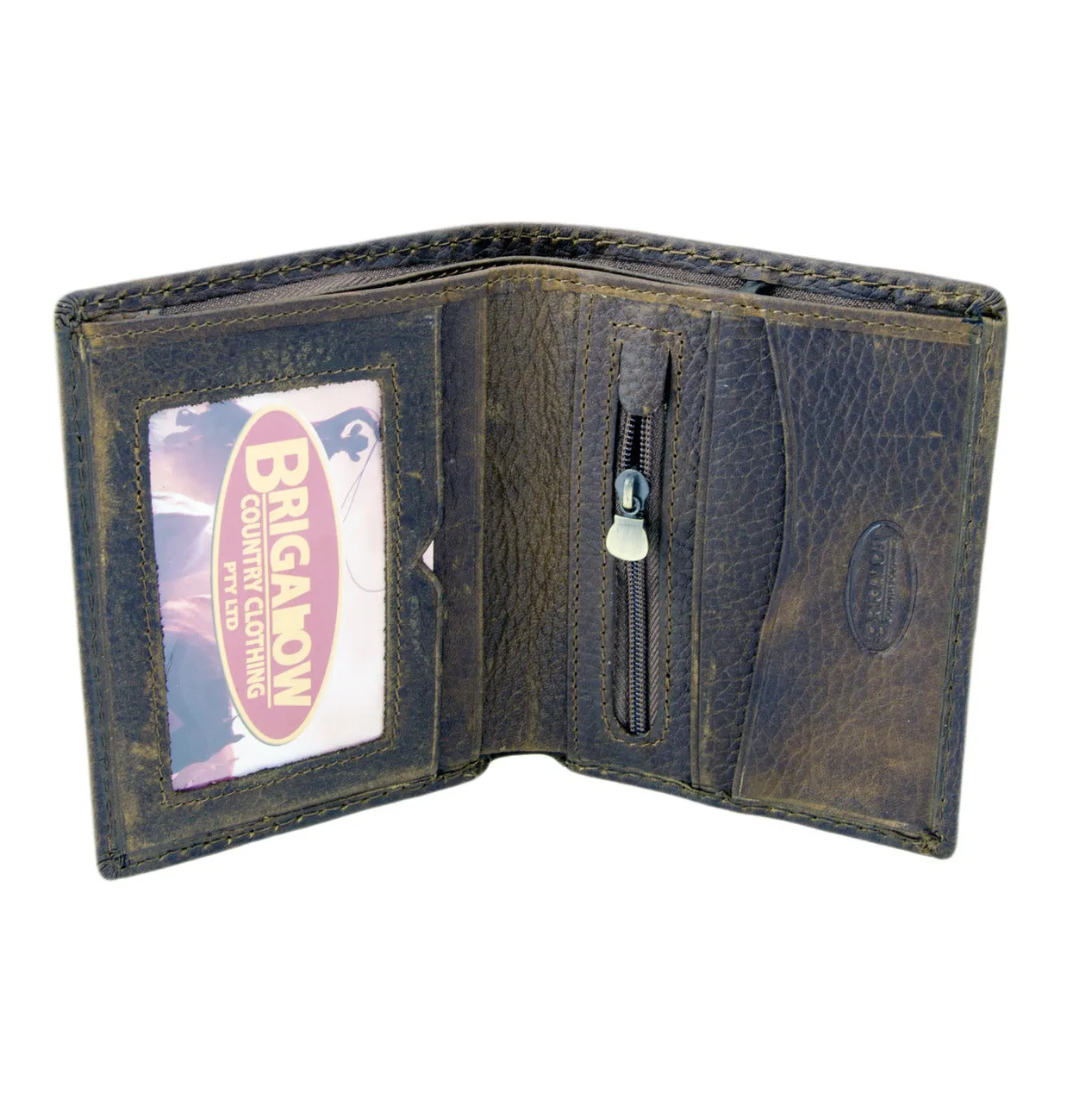 Brigalow Mens Distressed Leather Wallet - Bull Rider - 5017B