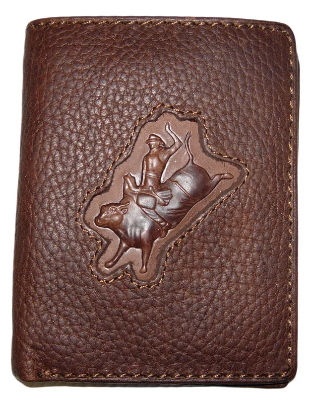 Brigalow Mens Distressed Leather Wallet - Bull Rider - 5017B