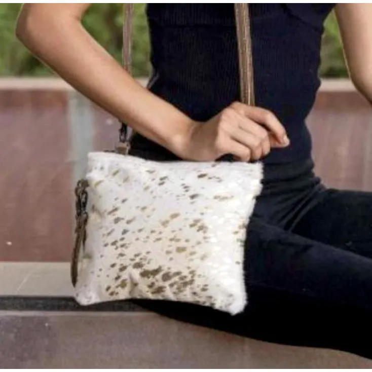 Brio Cream Gold Cowhide Crossbody-SALE