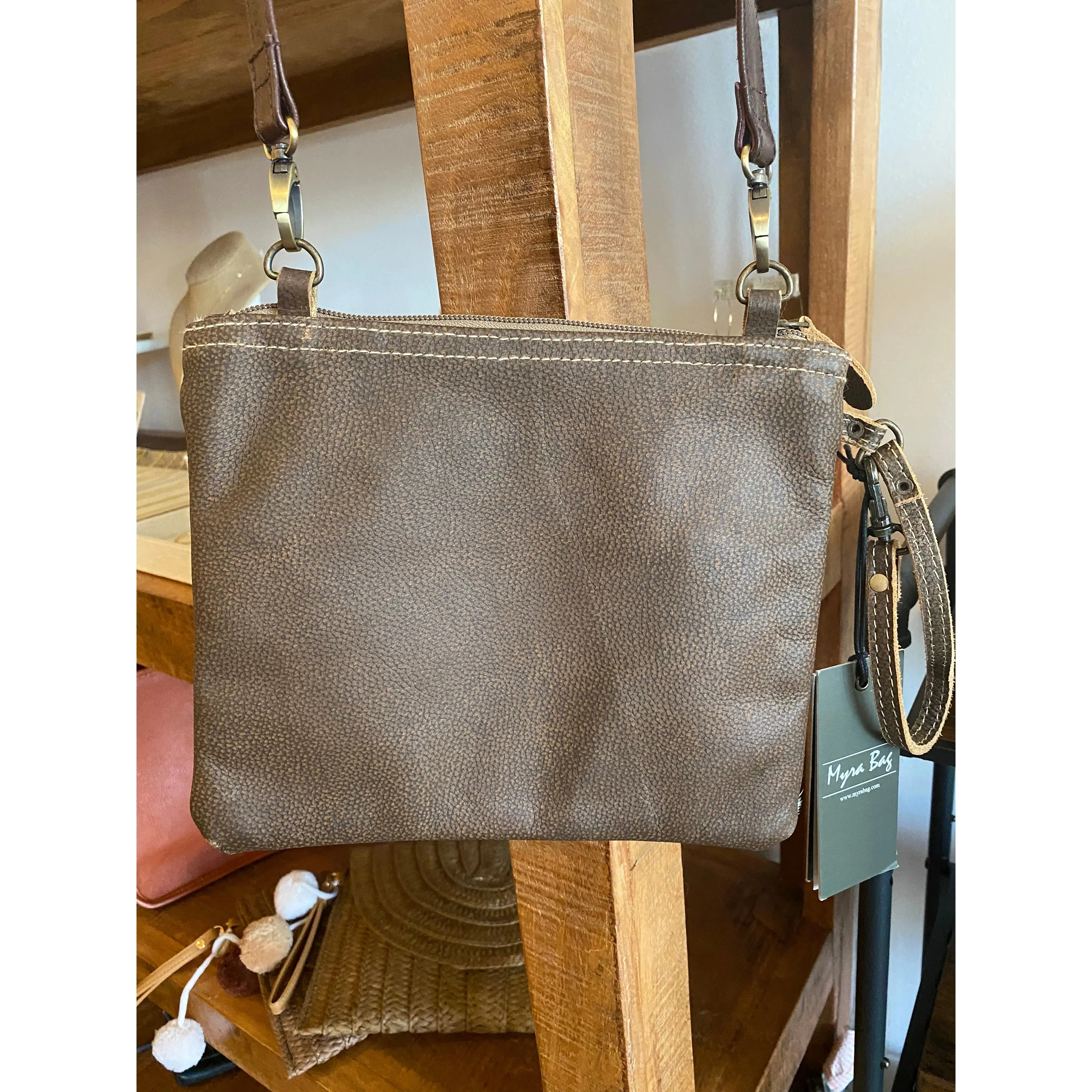 Brio Cream Gold Cowhide Crossbody-SALE