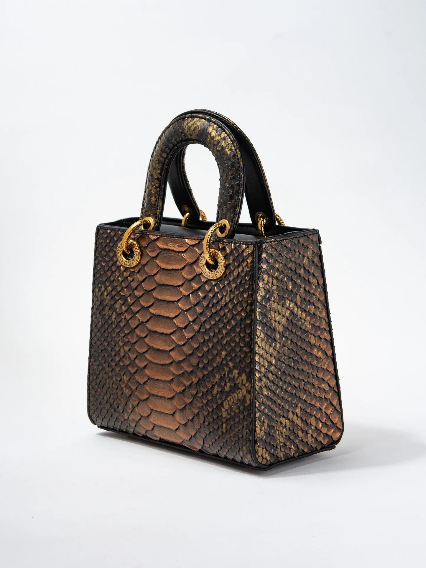 Callista Grid Pattern Rhinestone Snakeskin Convertible Bag