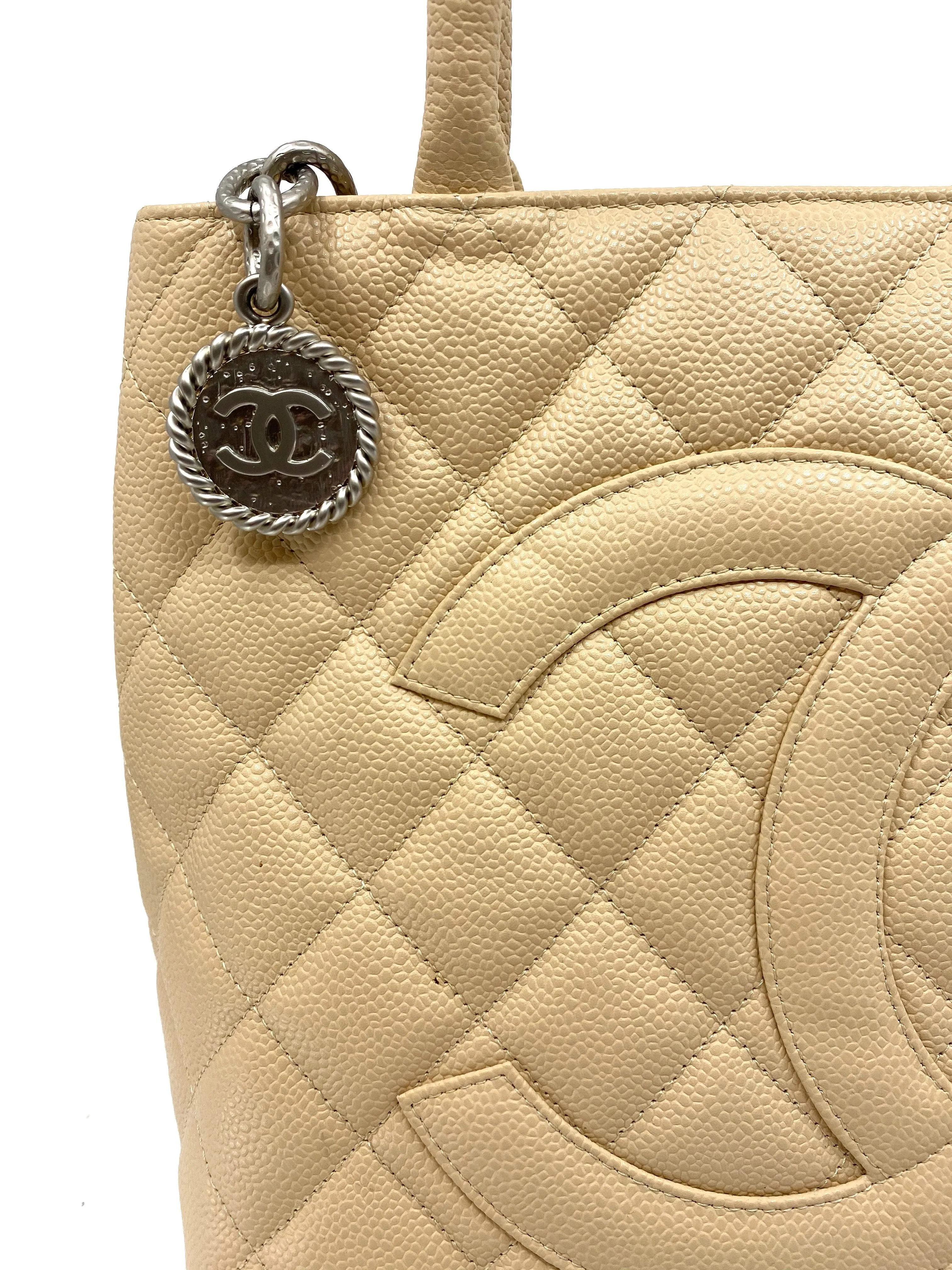 Chanel Quilted Caviar Medallion Tote Bag