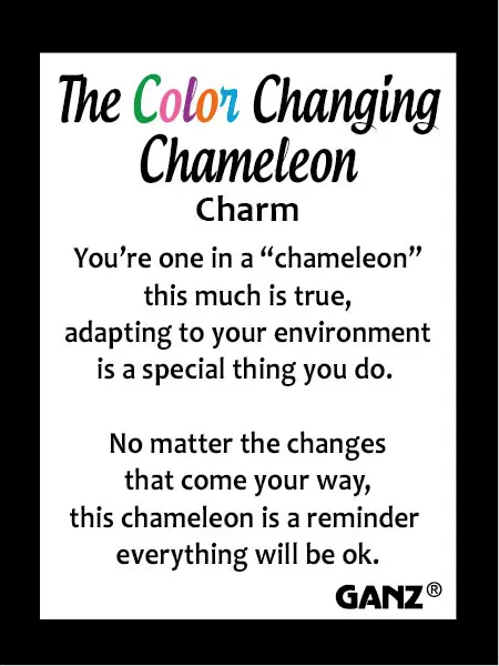 Color Changing Chameleon Charm Pocket Token