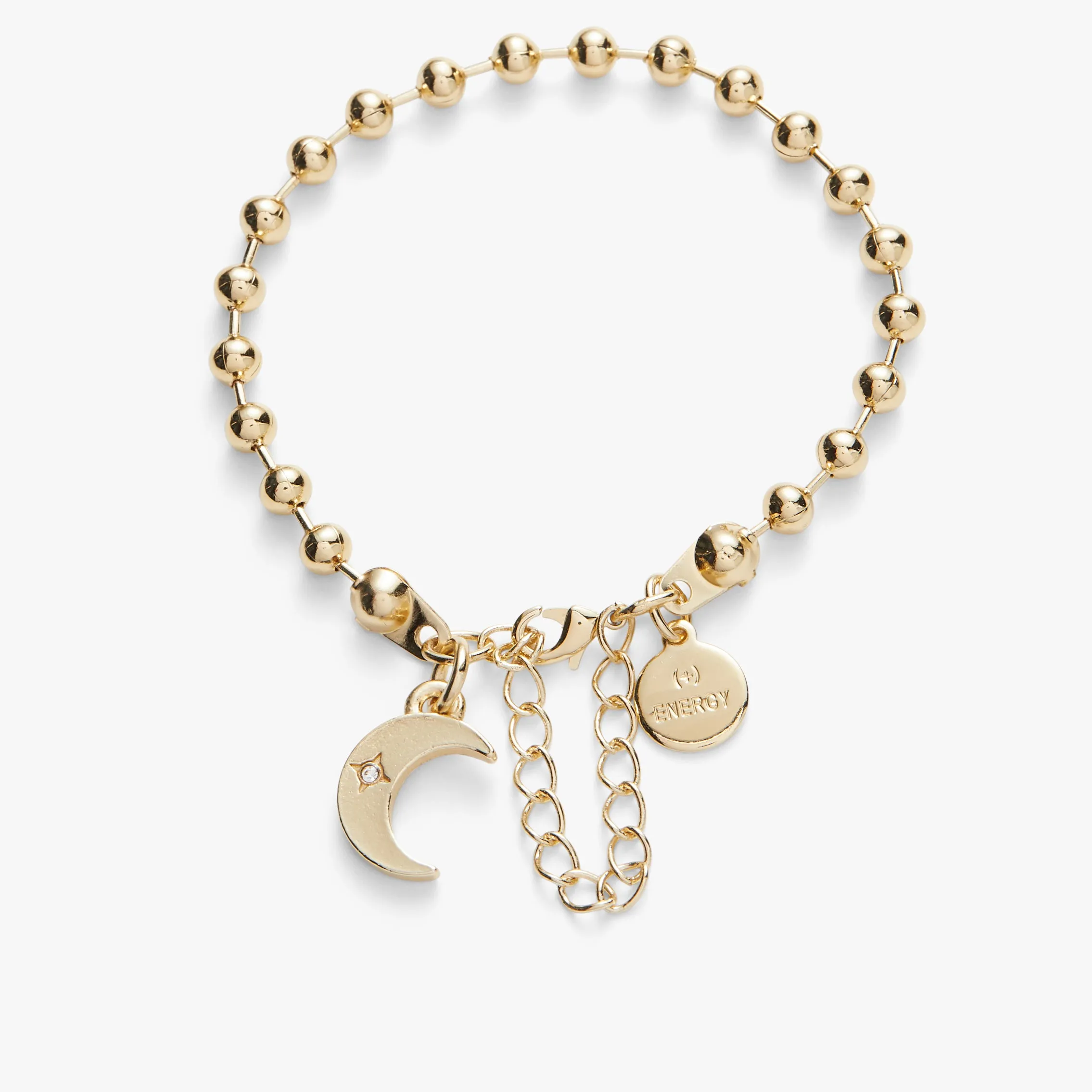 Crescent Moon Ball Chain Bracelet