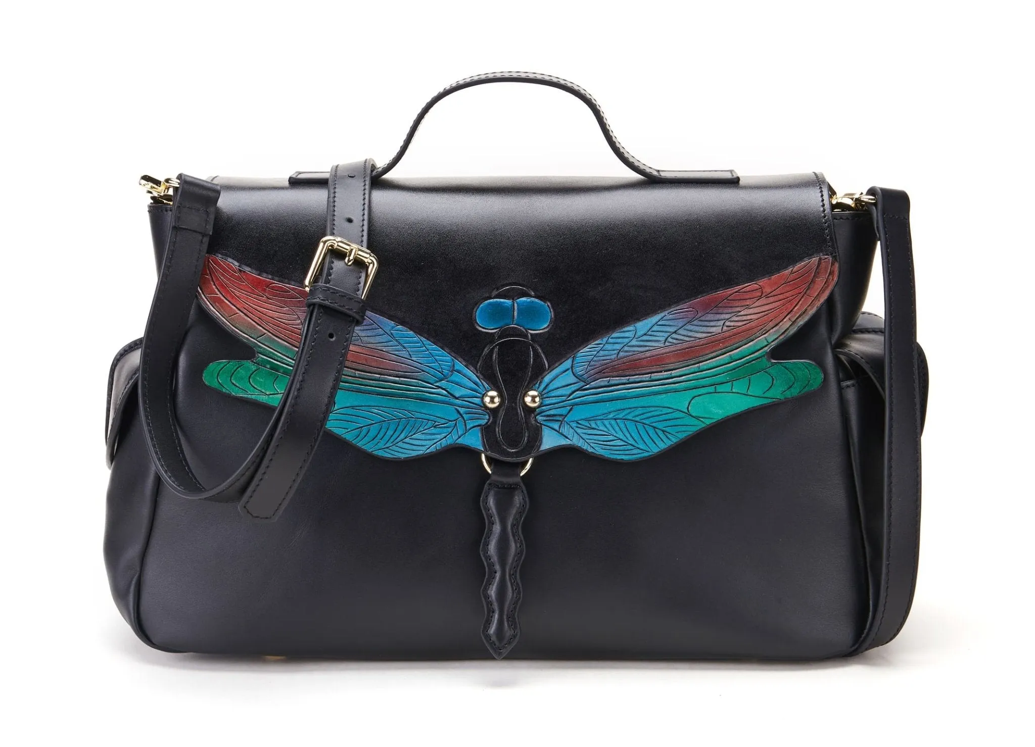 Dragonfly Black Satchel