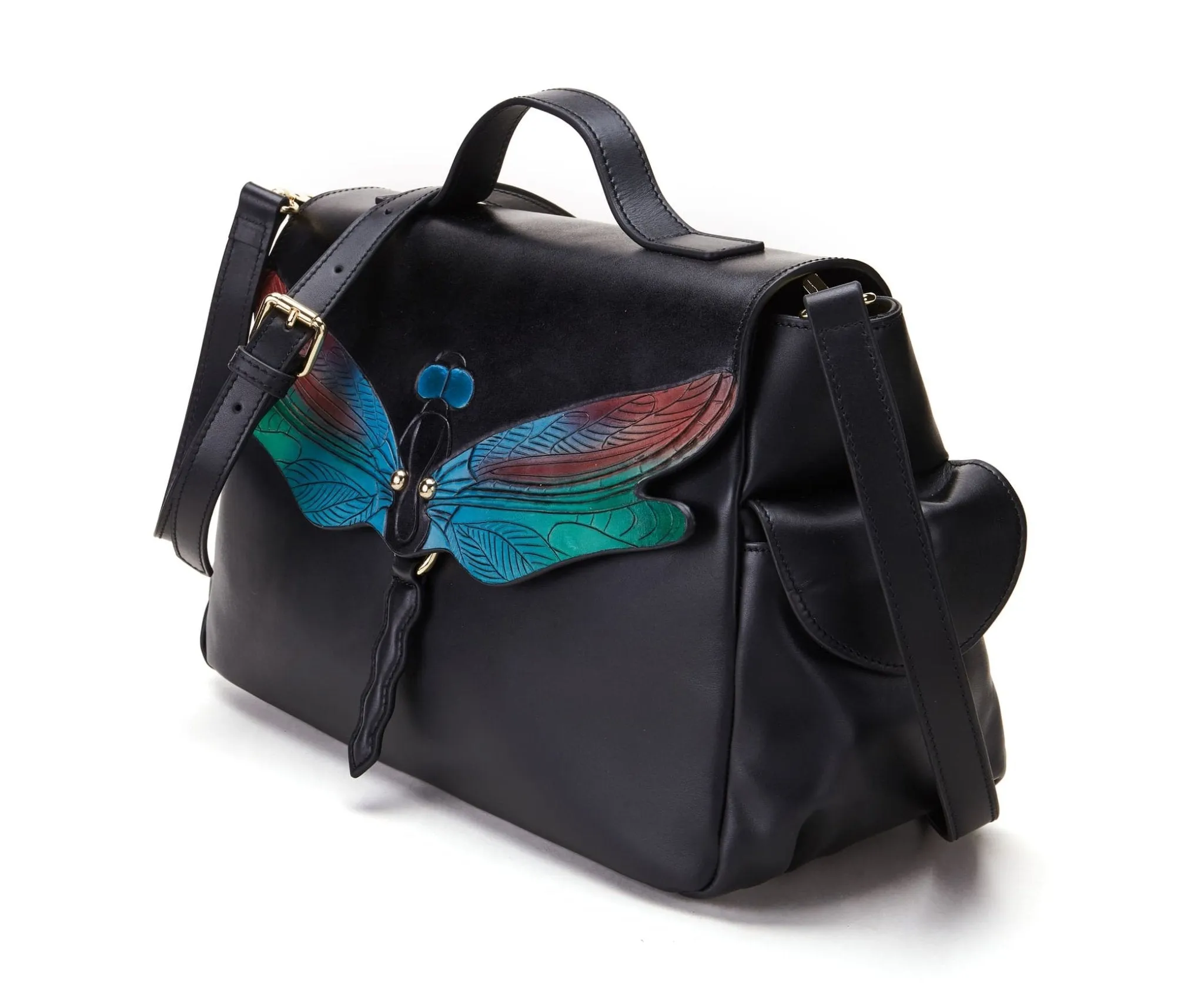 Dragonfly Black Satchel