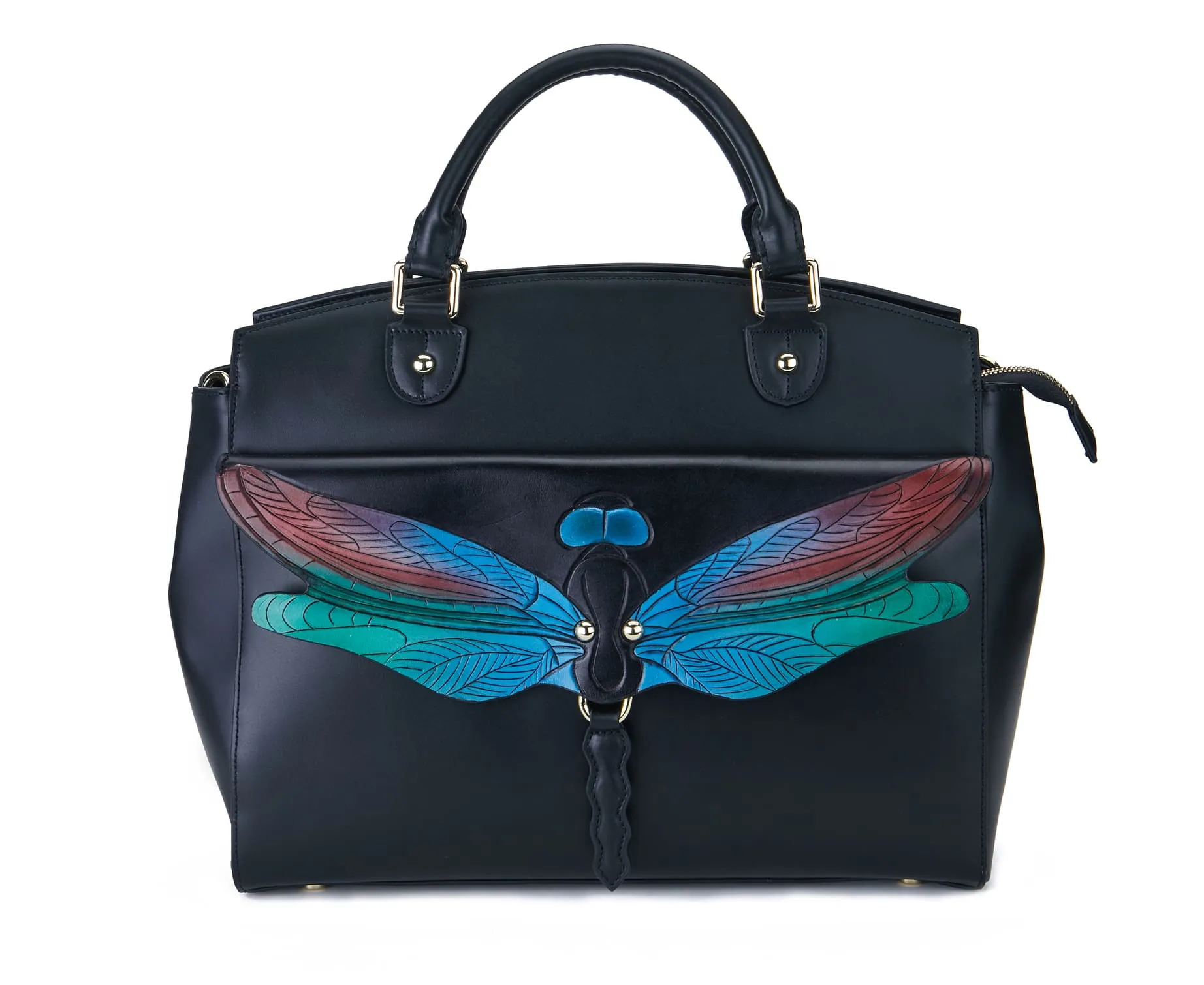 Dragonfly Black Shoulder Bag