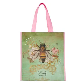 Faith Bee Green Non-Woven Coated Tote Bag - Romans 5:1