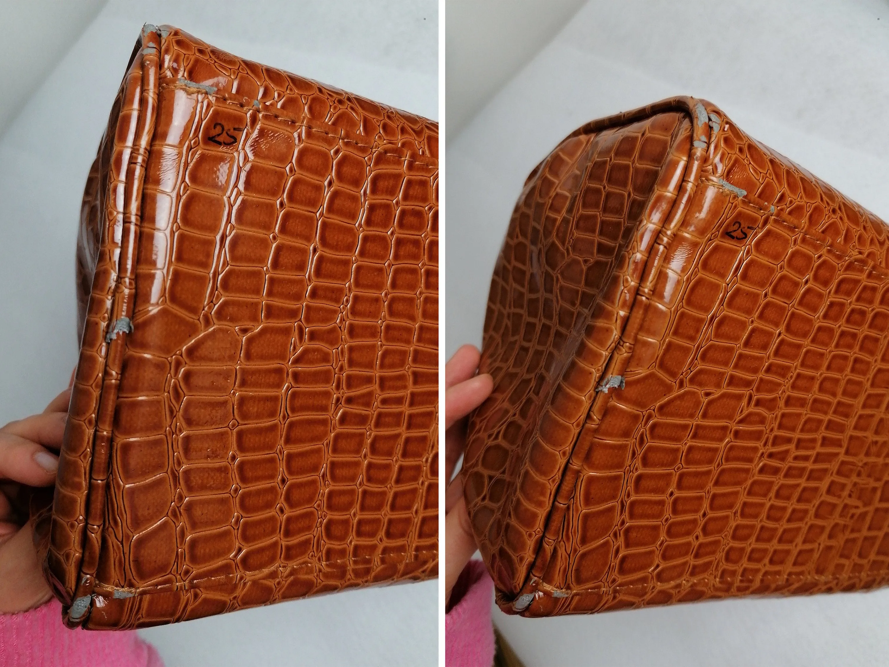 Faux Croc Patent Leather Bag