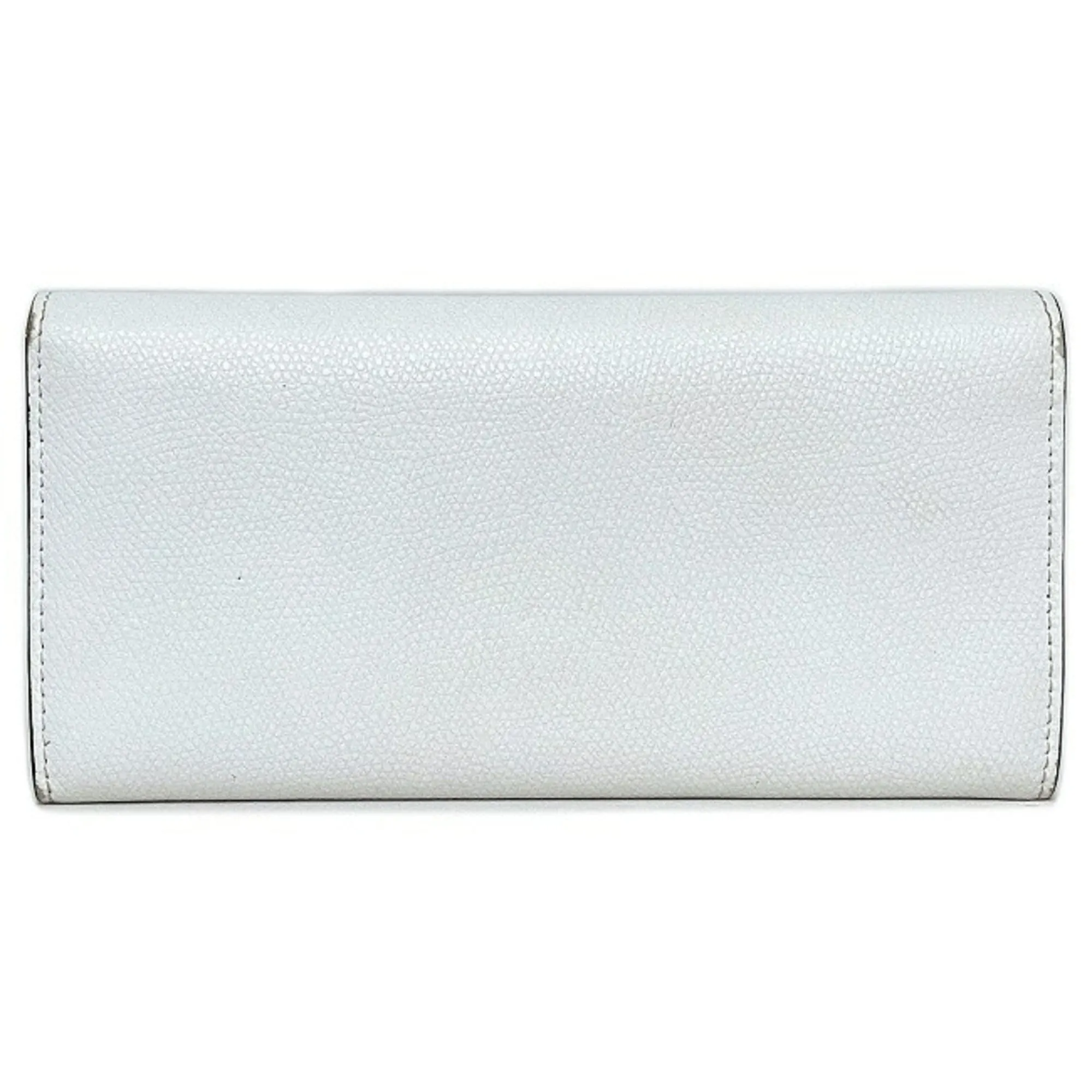 Fendi Bifold Long Wallet White Gold Fizu 8M0251 A18B Leather GP FENDI Women's