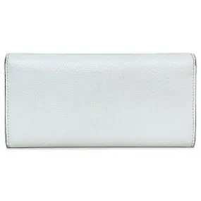 Fendi Bifold Long Wallet White Gold Fizu 8M0251 A18B Leather GP FENDI Women's