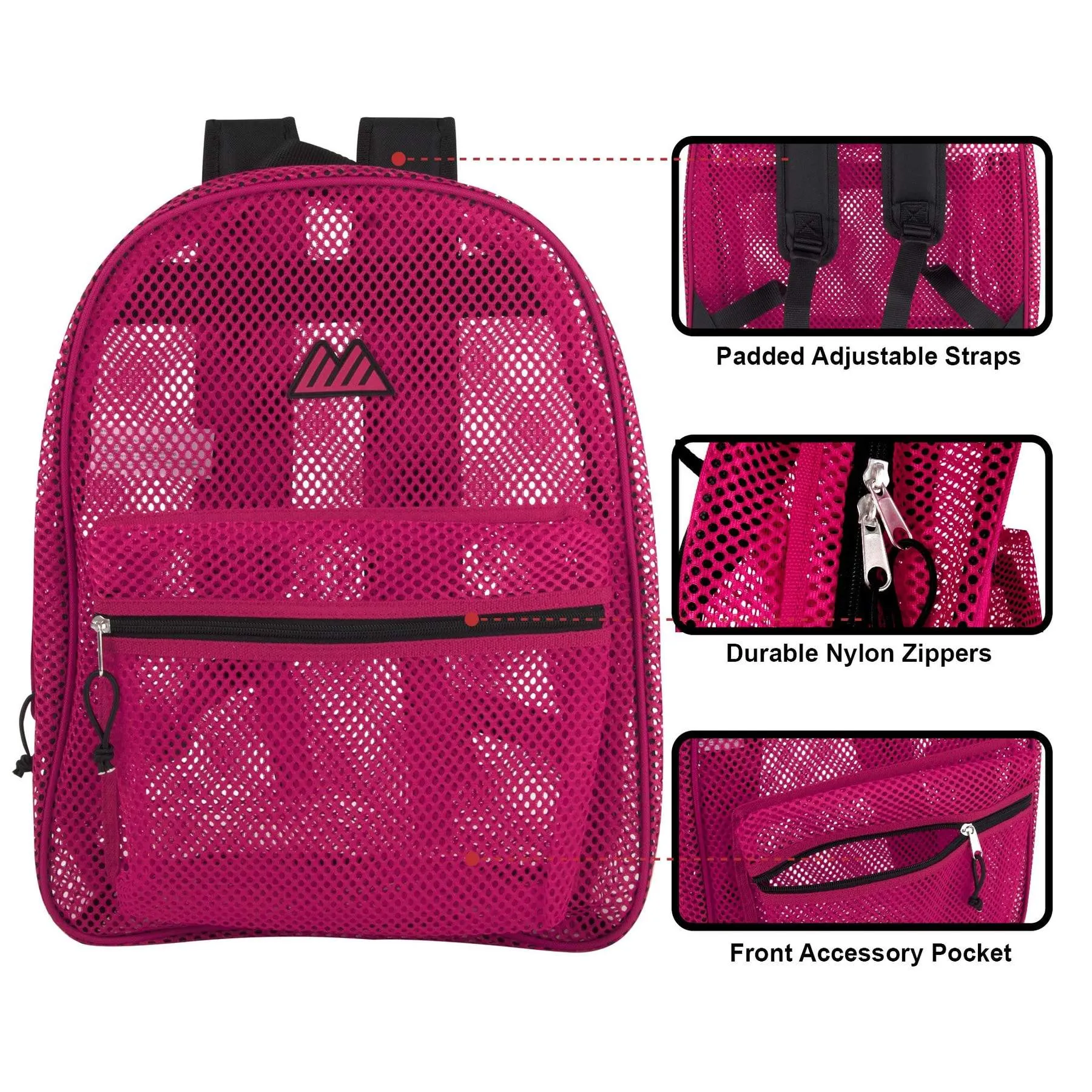 Girl's Premium Quality Mesh 17 Inch Backpack For Travel Work Vacation Gym Lot