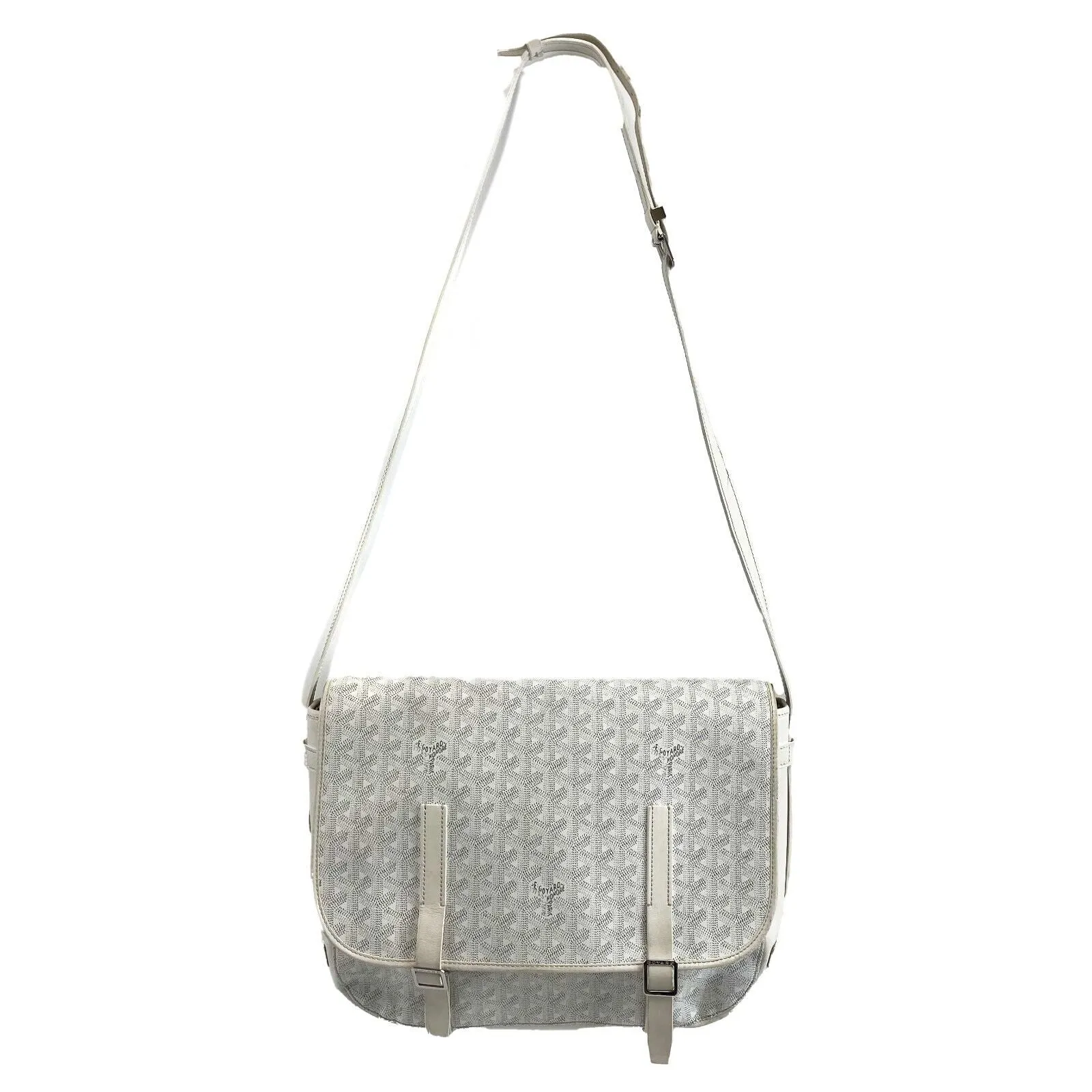 Goyard Belvedere Messenger Bag Coated Canvas MM White Good