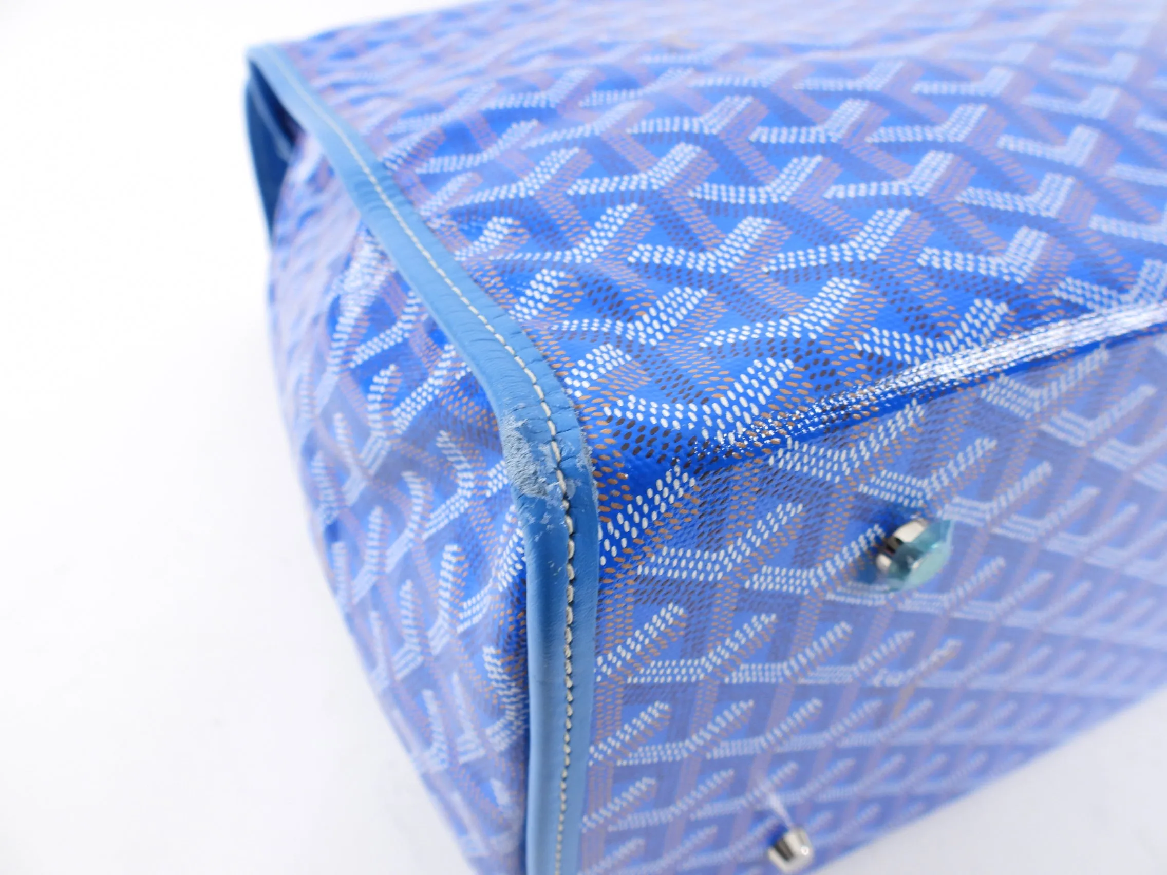 Goyard Blue Goyardine Coated Canvas and Leather Saint Lucie Folding Tote