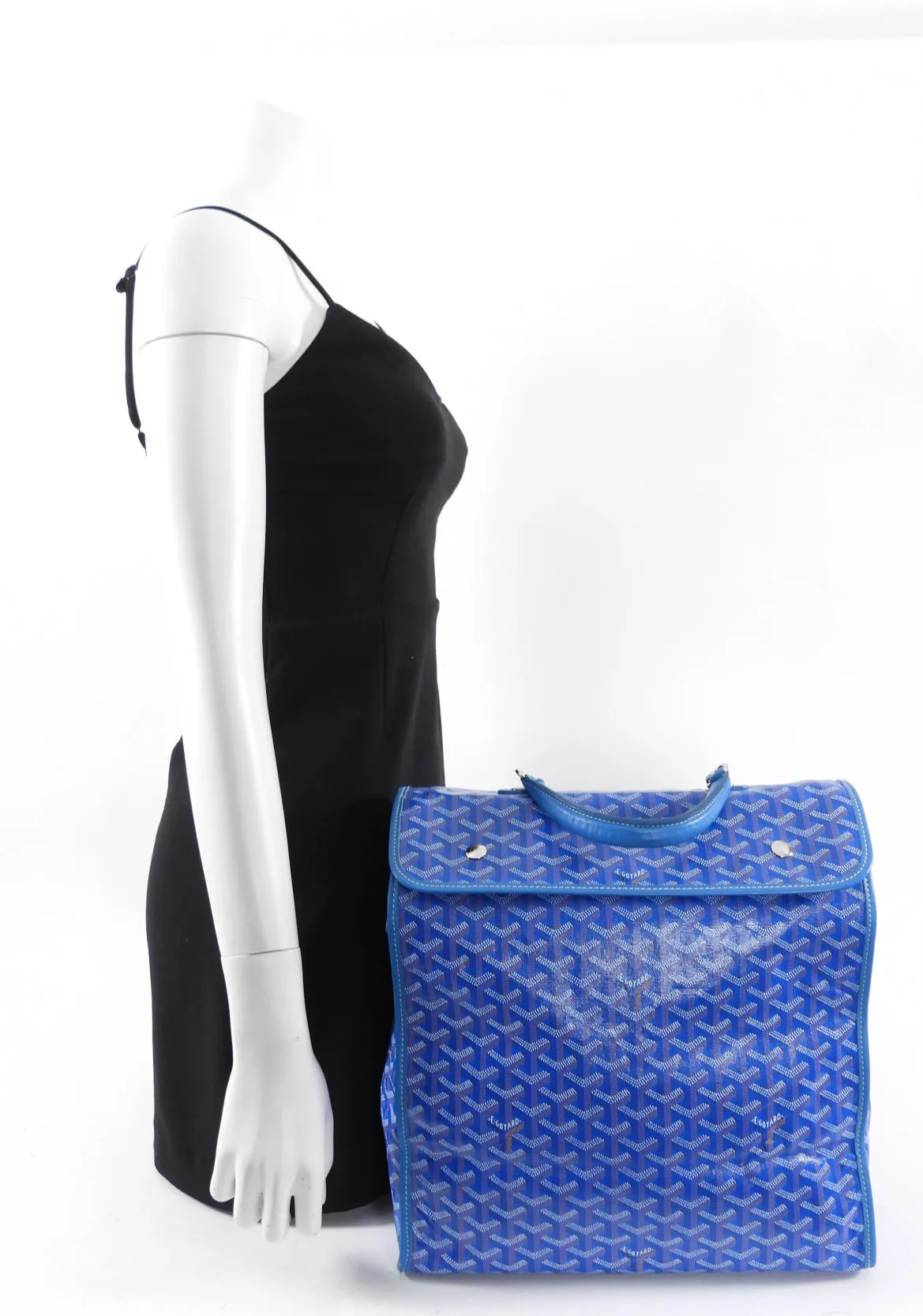 Goyard Blue Goyardine Coated Canvas and Leather Saint Lucie Folding Tote