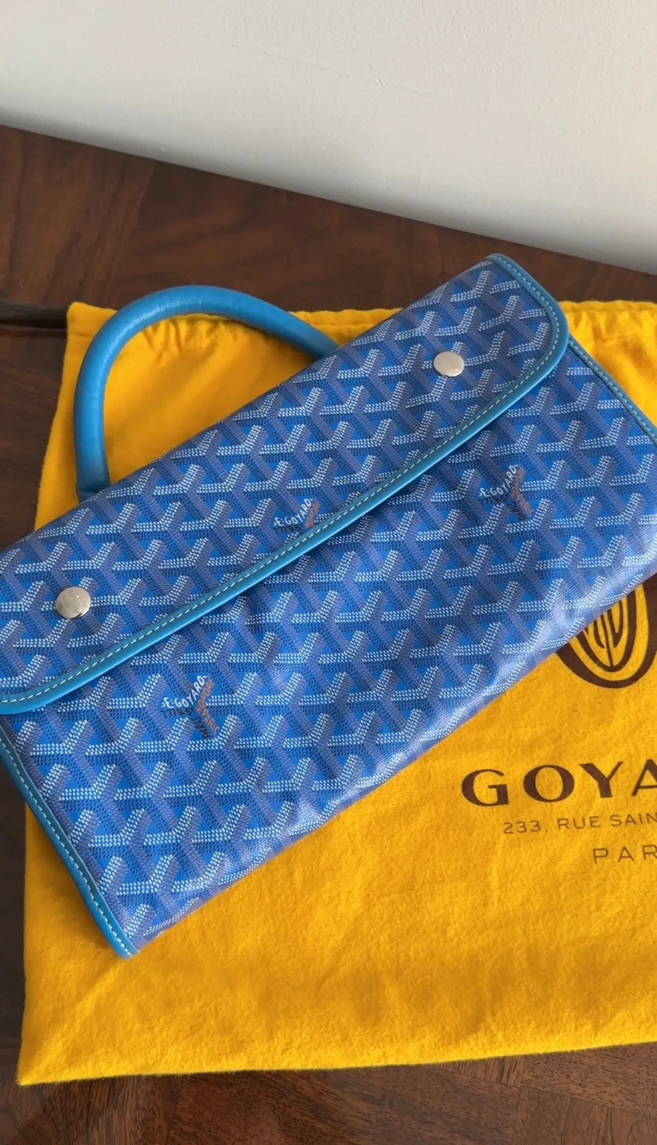 Goyard Blue Goyardine Coated Canvas and Leather Saint Lucie Folding Tote