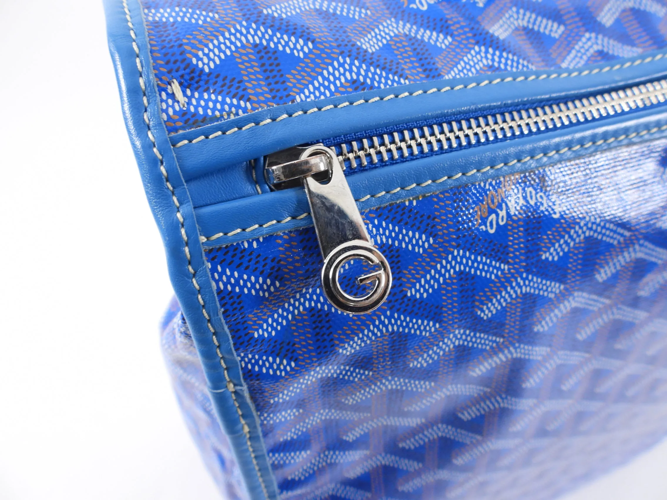 Goyard Blue Goyardine Coated Canvas and Leather Saint Lucie Folding Tote