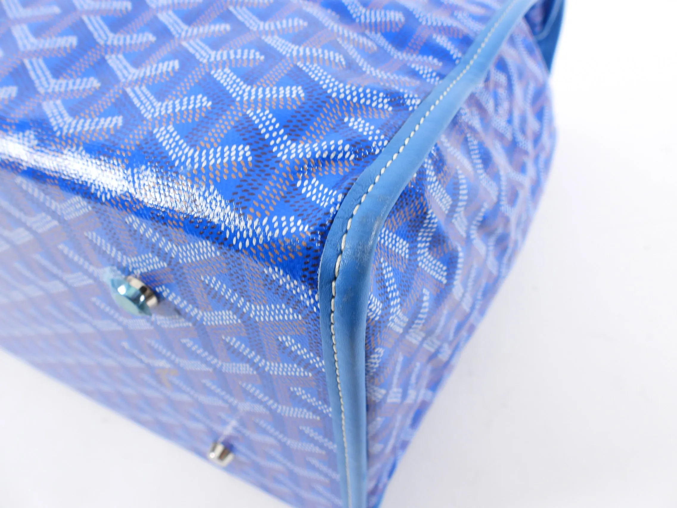 Goyard Blue Goyardine Coated Canvas and Leather Saint Lucie Folding Tote