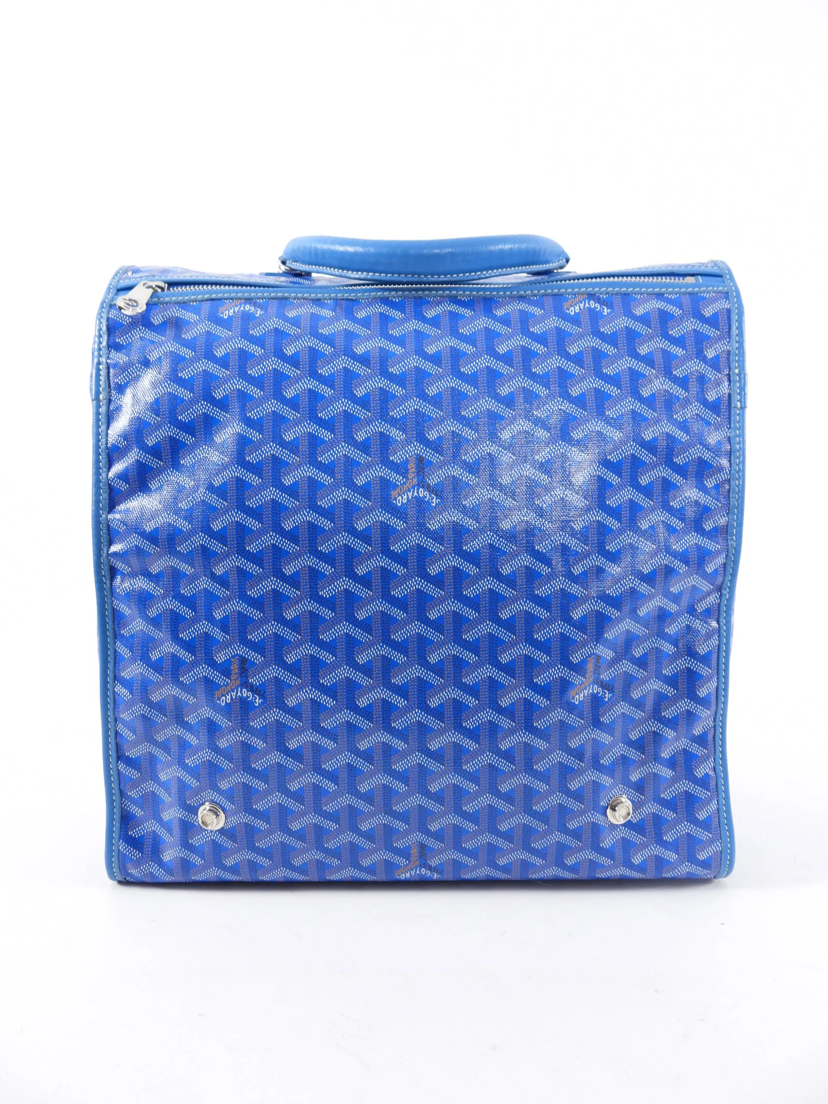 Goyard Blue Goyardine Coated Canvas and Leather Saint Lucie Folding Tote