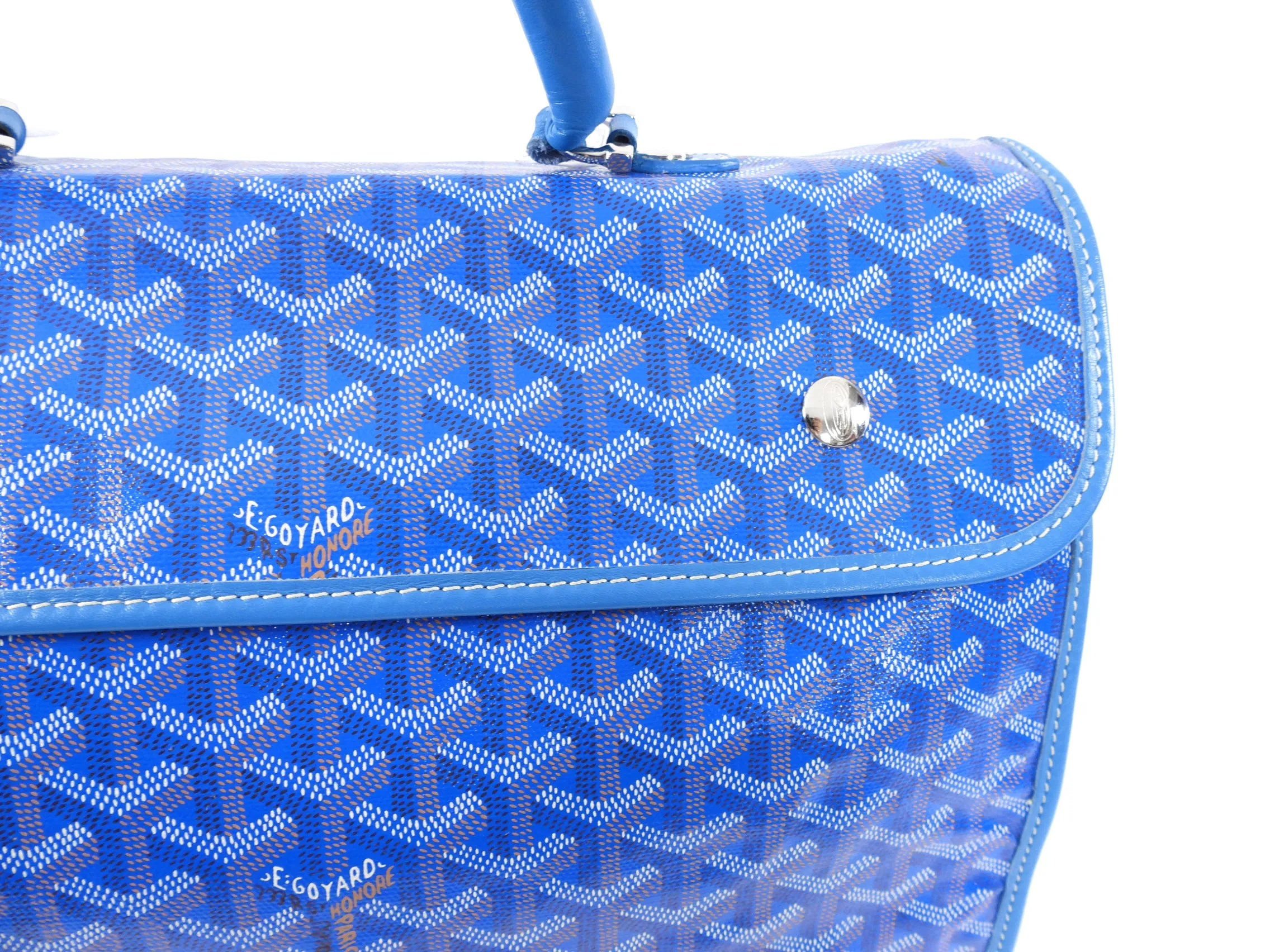 Goyard Blue Goyardine Coated Canvas and Leather Saint Lucie Folding Tote