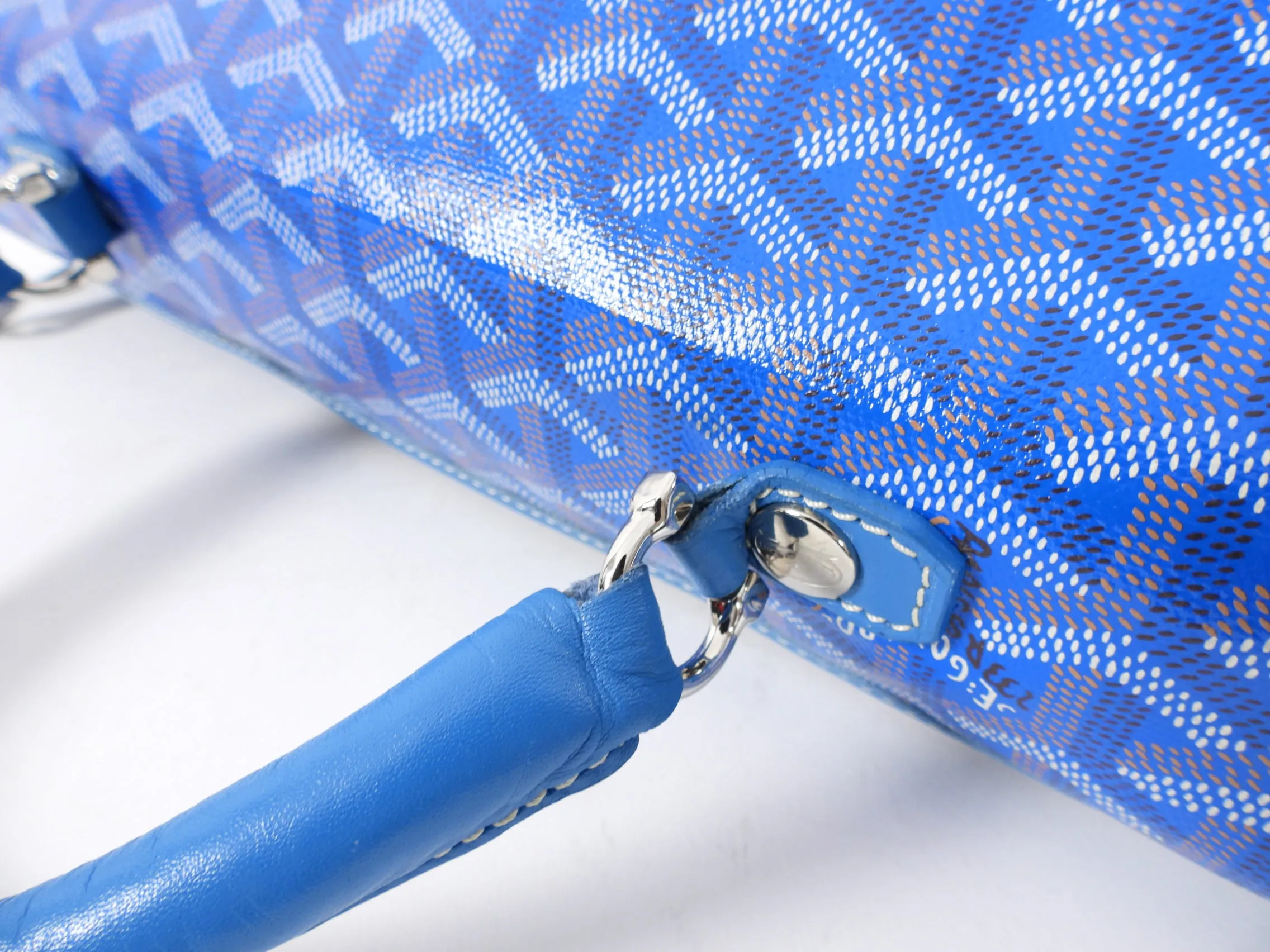 Goyard Blue Goyardine Coated Canvas and Leather Saint Lucie Folding Tote