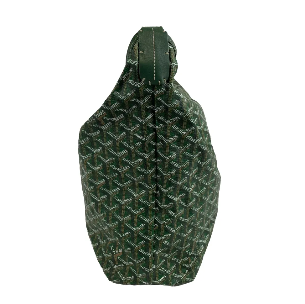 Goyard - Excellent - Goyardine Fidji Zip Hobo Green Shoulder Bag