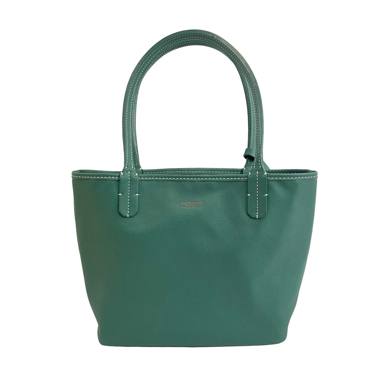 Goyard - Goyardine Green Anjou Mini Reversible Tote w/ pouch