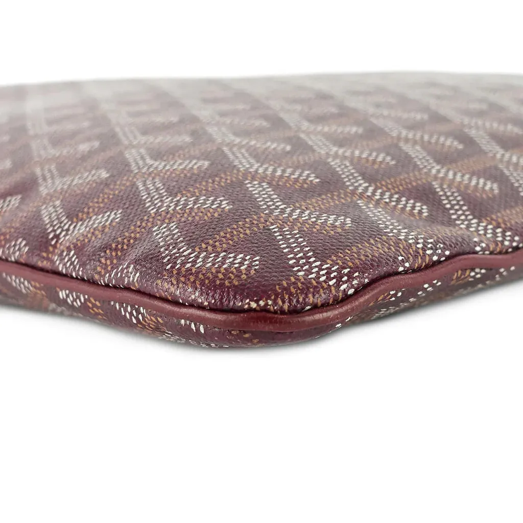 Goyard Senat GM Burgundy Red Coated Canvas Zip Pouch