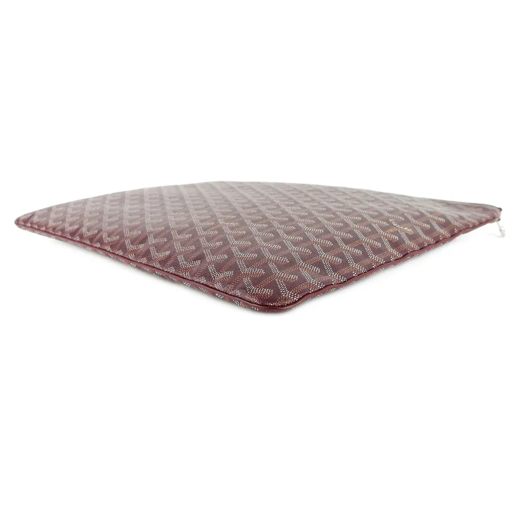 Goyard Senat GM Burgundy Red Coated Canvas Zip Pouch