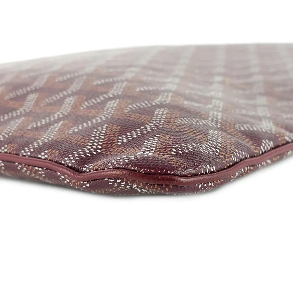 Goyard Senat GM Burgundy Red Coated Canvas Zip Pouch